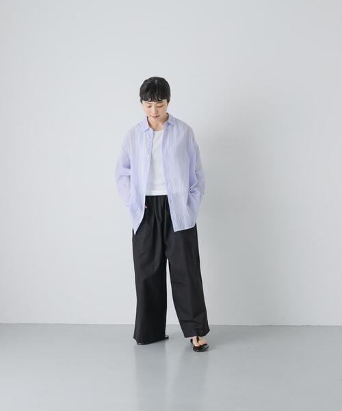 かぐれ(カグレ)の「コットンシアーレギュラーシャツ(シャツ/ブラウス・レディース・ナチュラル/ストライプ・FREE)」の20枚目の写真