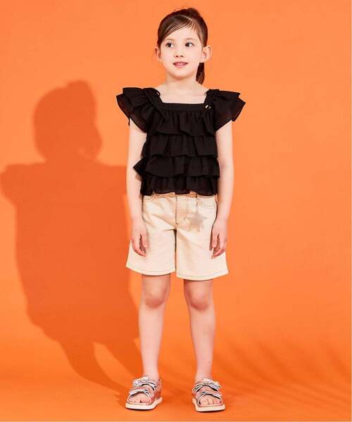 kate spade new york kids(ケイトスペードニューヨーク)の「肩リボンラッフルトップス(シャツ/ブラウス・キッズ・ブラック/オフホワイト・130cm/140cm/120cm/160cm/150cm)」の3枚目の写真