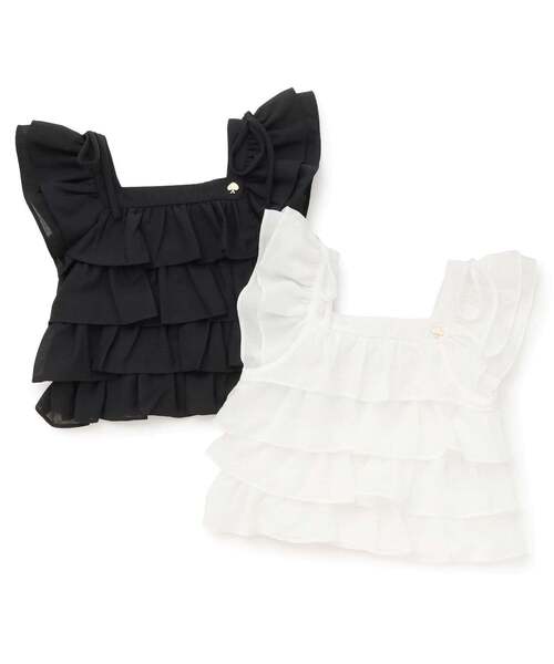 kate spade new york kids(ケイトスペードニューヨーク)の「肩リボンラッフルトップス(シャツ/ブラウス・キッズ・ブラック/オフホワイト・130cm/140cm/120cm/160cm/150cm)」の7枚目の写真