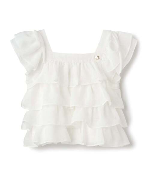 kate spade new york kids(ケイトスペードニューヨーク)の「肩リボンラッフルトップス(シャツ/ブラウス・キッズ・ブラック/オフホワイト・130cm/140cm/120cm/160cm/150cm)」の8枚目の写真