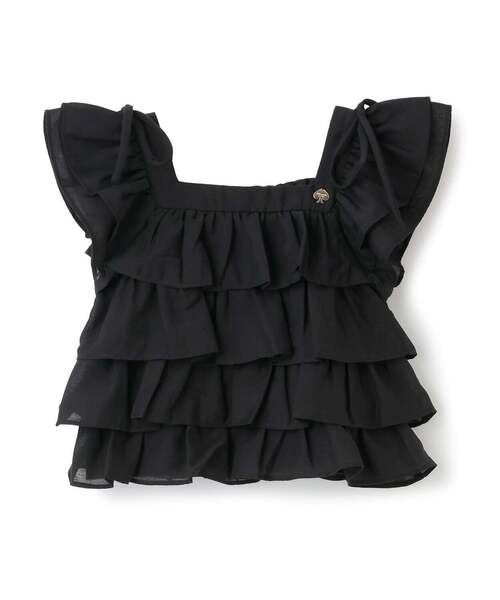 kate spade new york kids(ケイトスペードニューヨーク)の「肩リボンラッフルトップス(シャツ/ブラウス・キッズ・ブラック/オフホワイト・130cm/140cm/120cm/160cm/150cm)」の9枚目の写真