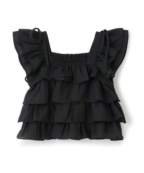 kate spade new york kids(ケイトスペードニューヨーク)の「肩リボンラッフルトップス(シャツ/ブラウス・キッズ・ブラック/オフホワイト・130cm/140cm/120cm/160cm/150cm)」の10枚目の写真