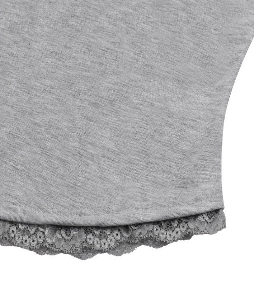 MUCENT（ムセント）の「◇MUCENT◇ブランド直輸入正規品/アーセンレーススリムフードノースリーブ ASEN LACE SLIM HOOD SLEEVELESS（Tシャツ/カットソー・レディース・ホワイト/グレー/ブラック・FREE）」の12枚目の写真