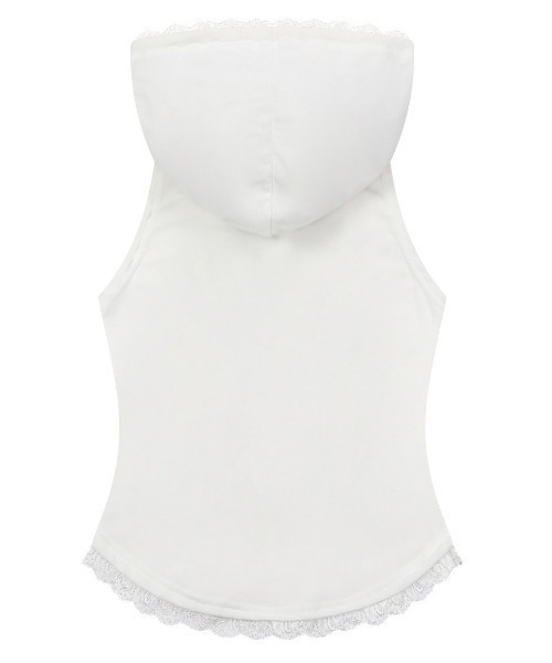 MUCENT（ムセント）の「◇MUCENT◇ブランド直輸入正規品/アーセンレーススリムフードノースリーブ ASEN LACE SLIM HOOD SLEEVELESS（Tシャツ/カットソー・レディース・ホワイト/グレー/ブラック・FREE）」の17枚目の写真