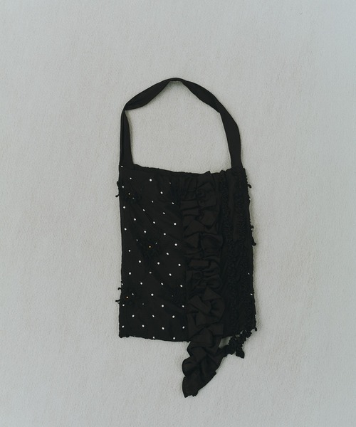 crinkle crinkle crinkle（クリンクルクリンクルクリンクル）の「【WEB先行販売】【crinkle crinkle crinkle】別注ドット3D刺繍フリルトートバッグ（トートバッグ・レディース・ブラック系その他・FREE）」の9枚目の写真