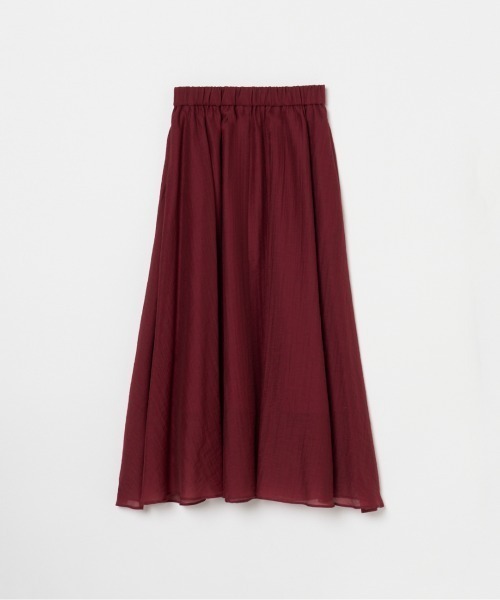 HELIOPOLE(エリオポール)の「SHEER GATHERED FLARE SKIRT / シアーギャザーフレアスカート(スカート・レディース・ワイン/ブラック・38)」の2枚目の写真