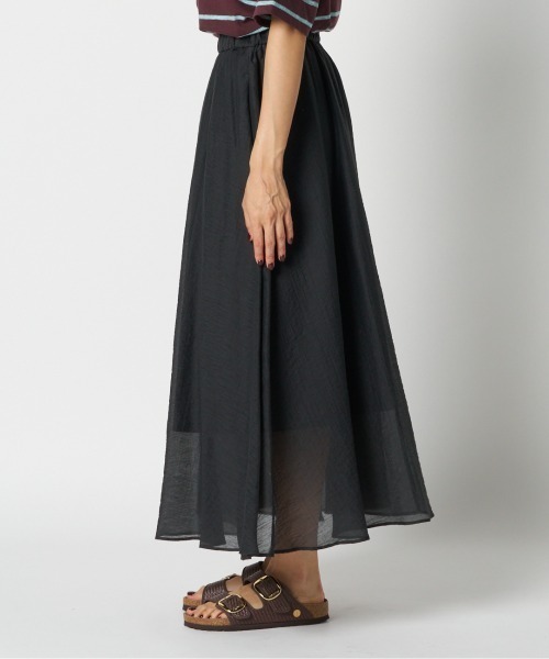 HELIOPOLE(エリオポール)の「SHEER GATHERED FLARE SKIRT / シアーギャザーフレアスカート(スカート・レディース・ワイン/ブラック・38)」の10枚目の写真