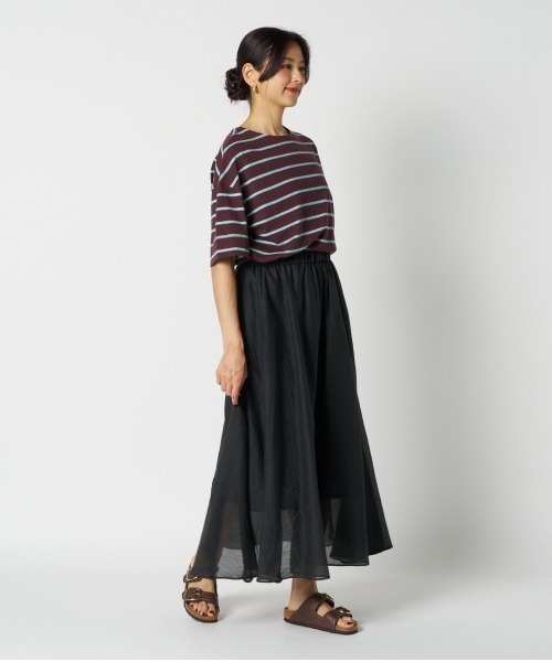 HELIOPOLE(エリオポール)の「SHEER GATHERED FLARE SKIRT / シアーギャザーフレアスカート(スカート・レディース・ワイン/ブラック・38)」の13枚目の写真