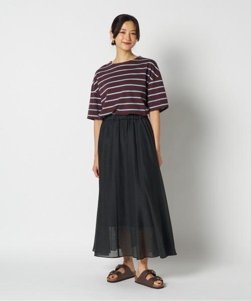 HELIOPOLE(エリオポール)の「SHEER GATHERED FLARE SKIRT / シアーギャザーフレアスカート(スカート・レディース・ワイン/ブラック・38)」の12枚目の写真