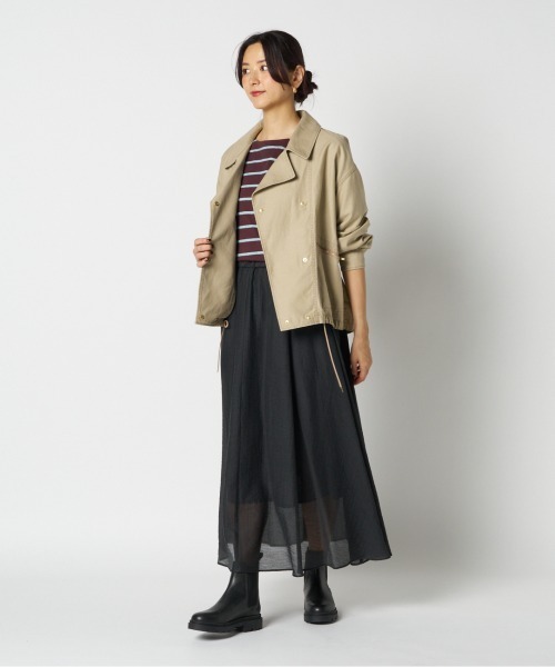 HELIOPOLE(エリオポール)の「SHEER GATHERED FLARE SKIRT / シアーギャザーフレアスカート(スカート・レディース・ワイン/ブラック・38)」の16枚目の写真