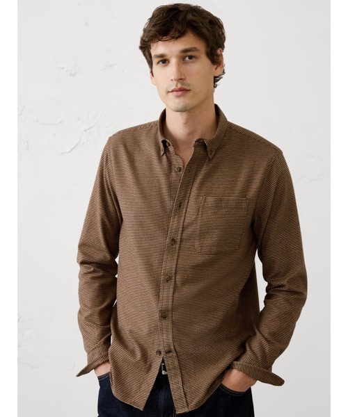 BANANA REPUBLIC FACTORY STORE（バナナリパブリック ファクトリーストア）の「BANANA REPUBLIC FACTORY STORE　　ライトウェイトフランネルシャツ（シャツ/ブラウス・メンズ・ブルー/ブラック系その他/ナチュラル/チャコールグレー/ブラウン系その他/インディゴブルー/チェック/ブラウン・S/M/L/XL）」の5枚目の写真