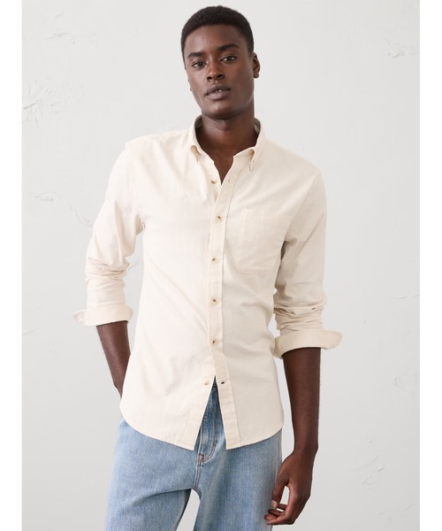 BANANA REPUBLIC FACTORY STORE（バナナリパブリック ファクトリーストア）の「BANANA REPUBLIC FACTORY STORE　　ライトウェイトフランネルシャツ（シャツ/ブラウス・メンズ・ブルー/ブラック系その他/ナチュラル/チャコールグレー/ブラウン系その他/インディゴブルー/チェック/ブラウン・S/M/L/XL）」の6枚目の写真