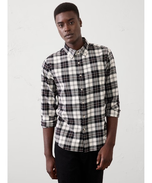 BANANA REPUBLIC FACTORY STORE（バナナリパブリック ファクトリーストア）の「BANANA REPUBLIC FACTORY STORE　　ライトウェイトフランネルシャツ（シャツ/ブラウス・メンズ・ブルー/ブラック系その他/ナチュラル/チャコールグレー/ブラウン系その他/インディゴブルー/チェック/ブラウン・S/M/L/XL）」の8枚目の写真