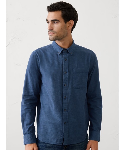 BANANA REPUBLIC FACTORY STORE（バナナリパブリック ファクトリーストア）の「BANANA REPUBLIC FACTORY STORE　　ライトウェイトフランネルシャツ（シャツ/ブラウス・メンズ・ブルー/ブラック系その他/ナチュラル/チャコールグレー/ブラウン系その他/インディゴブルー/チェック/ブラウン・S/M/L/XL）」の7枚目の写真