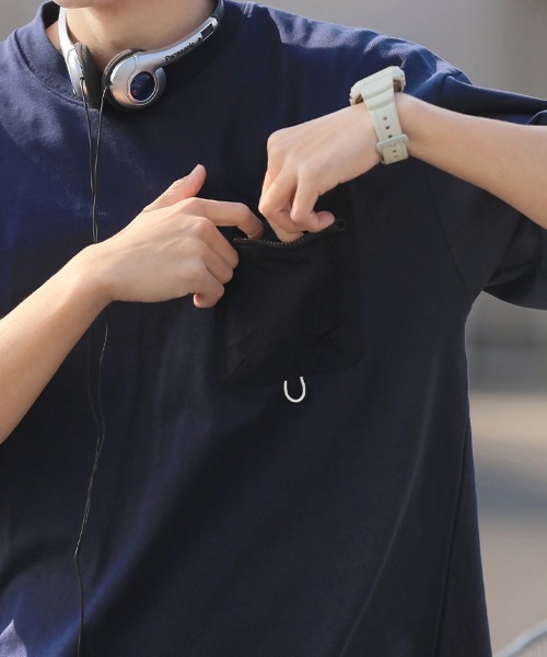KELVIN(ケルヴァン)の「Tech Pocket Tee テックポケットTシャツ(Tシャツ/カットソー・メンズ・グレー/ネイビー・MEDIUM/LARGE)」の13枚目の写真