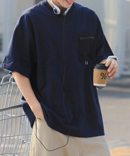 KELVIN(ケルヴァン)の「Tech Pocket Tee テックポケットTシャツ(Tシャツ/カットソー・メンズ・グレー/ネイビー・MEDIUM/LARGE)」の15枚目の写真