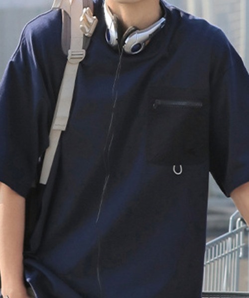 KELVIN(ケルヴァン)の「Tech Pocket Tee テックポケットTシャツ(Tシャツ/カットソー・メンズ・グレー/ネイビー・MEDIUM/LARGE)」の11枚目の写真