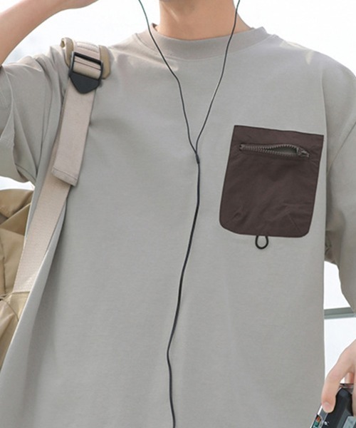 KELVIN(ケルヴァン)の「Tech Pocket Tee テックポケットTシャツ(Tシャツ/カットソー・メンズ・グレー/ネイビー・MEDIUM/LARGE)」の5枚目の写真