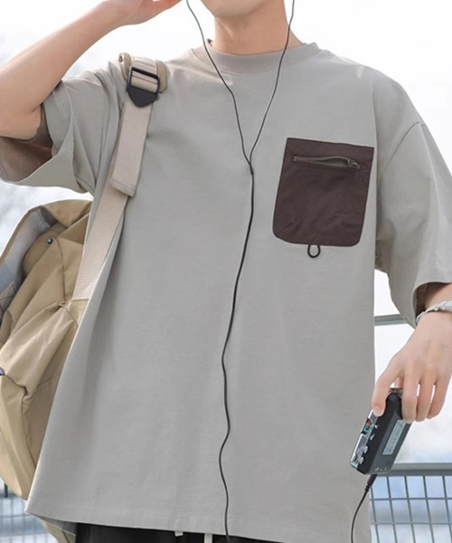 KELVIN(ケルヴァン)の「Tech Pocket Tee テックポケットTシャツ(Tシャツ/カットソー・メンズ・グレー/ネイビー・MEDIUM/LARGE)」の8枚目の写真