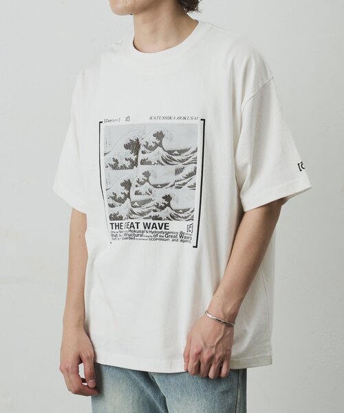 COLONY 2139(コロニートゥーワンスリーナイン)の「【ConVenir】HOKUSAI Tシャツ(Tシャツ/カットソー・メンズ・ブラック/ホワイト・MEDIUM/LARGE)」の4枚目の写真
