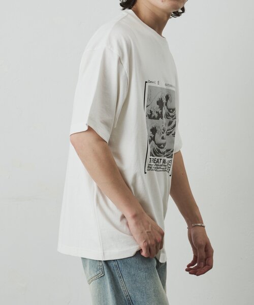 COLONY 2139(コロニートゥーワンスリーナイン)の「【ConVenir】HOKUSAI Tシャツ(Tシャツ/カットソー・メンズ・ブラック/ホワイト・MEDIUM/LARGE)」の6枚目の写真