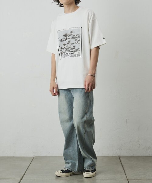 COLONY 2139(コロニートゥーワンスリーナイン)の「【ConVenir】HOKUSAI Tシャツ(Tシャツ/カットソー・メンズ・ブラック/ホワイト・MEDIUM/LARGE)」の8枚目の写真