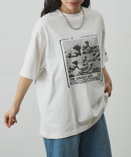 COLONY 2139(コロニートゥーワンスリーナイン)の「【ConVenir】HOKUSAI Tシャツ(Tシャツ/カットソー・メンズ・ブラック/ホワイト・MEDIUM/LARGE)」の14枚目の写真