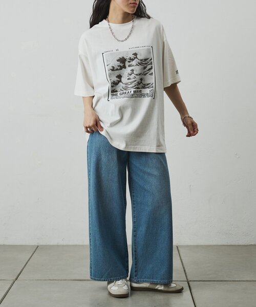 COLONY 2139(コロニートゥーワンスリーナイン)の「【ConVenir】HOKUSAI Tシャツ(Tシャツ/カットソー・メンズ・ブラック/ホワイト・MEDIUM/LARGE)」の16枚目の写真