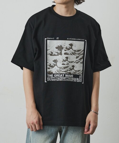COLONY 2139(コロニートゥーワンスリーナイン)の「【ConVenir】HOKUSAI Tシャツ(Tシャツ/カットソー・メンズ・ブラック/ホワイト・MEDIUM/LARGE)」の19枚目の写真