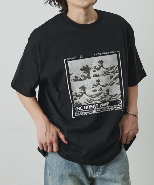 COLONY 2139(コロニートゥーワンスリーナイン)の「【ConVenir】HOKUSAI Tシャツ(Tシャツ/カットソー・メンズ・ブラック/ホワイト・MEDIUM/LARGE)」の22枚目の写真