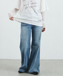 CREOLME/FLARE DENIM PANTS