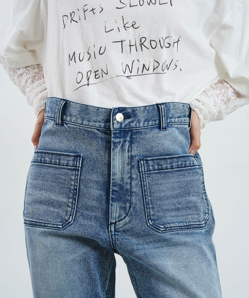ROSE BUD(ローズバッド)の「CREOLME/FLARE DENIM PANTS(デニムパンツ・レディース・インディゴブルー/ライトインディゴブルー・S/M)」の18枚目の写真