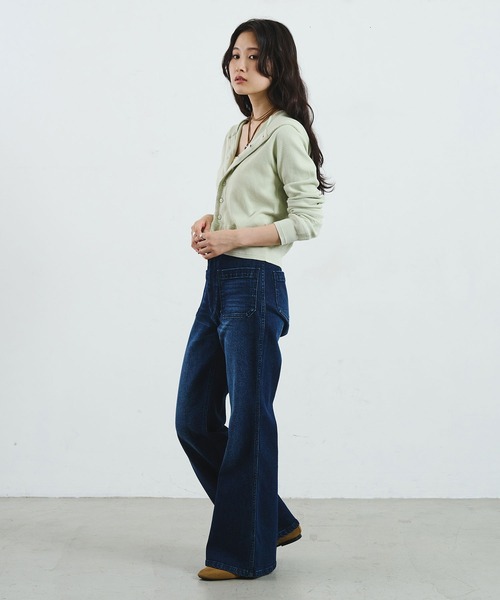 ROSE BUD(ローズバッド)の「CREOLME/FLARE DENIM PANTS(デニムパンツ・レディース・インディゴブルー/ライトインディゴブルー・S/M)」の6枚目の写真