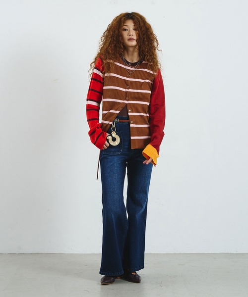 ROSE BUD(ローズバッド)の「CREOLME/FLARE DENIM PANTS(デニムパンツ・レディース・インディゴブルー/ライトインディゴブルー・S/M)」の8枚目の写真
