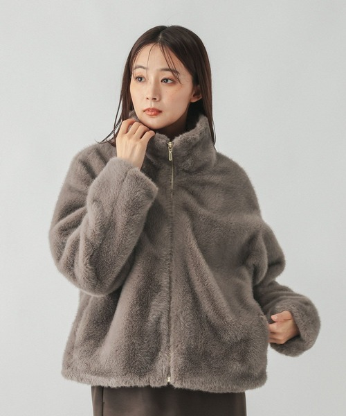 GLOBAL WORK(グローバルワーク)の「フェイクファーブルゾン/910914(ブルゾン・レディース・グレー系6/ブラウン・LARGE/MEDIUM)」の2枚目の写真