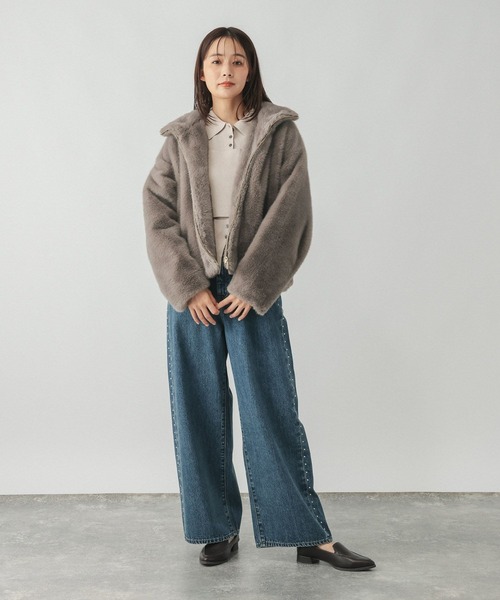 GLOBAL WORK(グローバルワーク)の「フェイクファーブルゾン/910914(ブルゾン・レディース・グレー系6/ブラウン・LARGE/MEDIUM)」の8枚目の写真