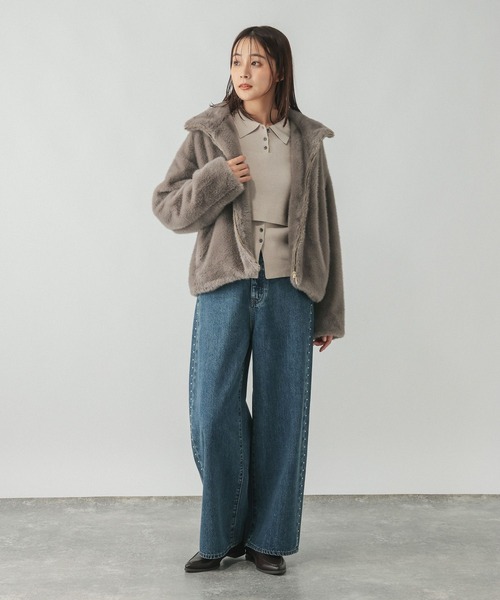 GLOBAL WORK(グローバルワーク)の「フェイクファーブルゾン/910914(ブルゾン・レディース・グレー系6/ブラウン・LARGE/MEDIUM)」の9枚目の写真