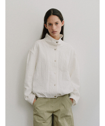 TIS HIGH-NECK VOLUME JUMPER_WHITE CHECK
