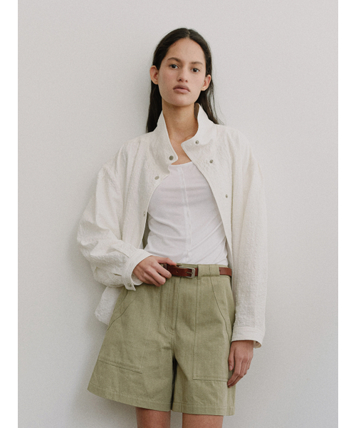 MOHAN(モハン)の「TIS HIGH-NECK VOLUME JUMPER_WHITE CHECK(その他アウター・レディース・ホワイト・SMALL/MEDIUM)」の6枚目の写真