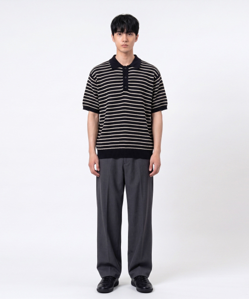 UNDEROFF(アンダーオフ)の「オーバーサイズストライプカラーニットブラック(ニット/セーター・メンズ・ブラック・MEDIUM/LARGE/X-LARGE)」の2枚目の写真