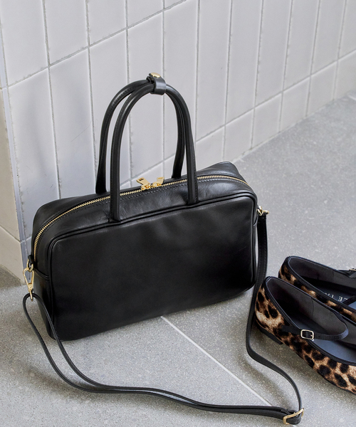 MILOS(ミロス)の「MILOS/ミロス soft leather Square ボストン(ボストンバッグ・レディース・ブラック/ブラウン・FREE)」の1枚目の写真