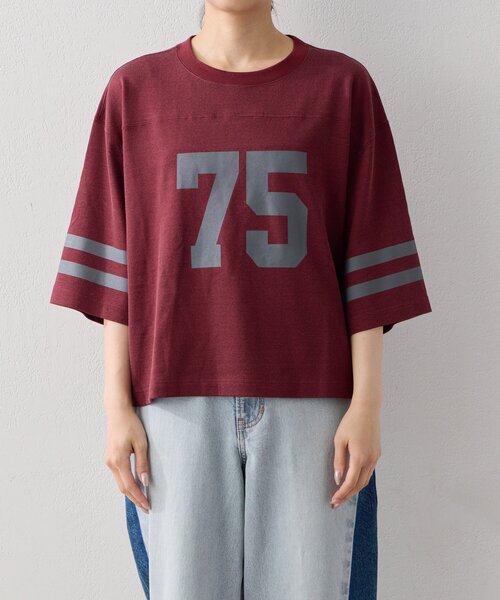 GALLARDAGALANTE(ガリャルダガランテ)の「フットボールTee(Tシャツ/カットソー・レディース・ダークグレー/ボルドー・FREE)」の16枚目の写真