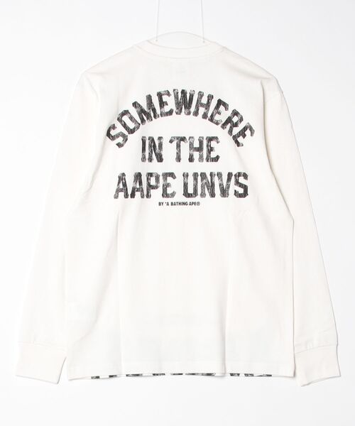 AAPE BY A BATHING APE(エーエイプバイアベイシングエイプ)の「AAPE BASIC LONG SLEEVE TEE(Tシャツ/カットソー・メンズ・ブラック/アイボリー・LARGE/MEDIUM/XX-LARGE/X-LARGE/SMALL)」の11枚目の写真