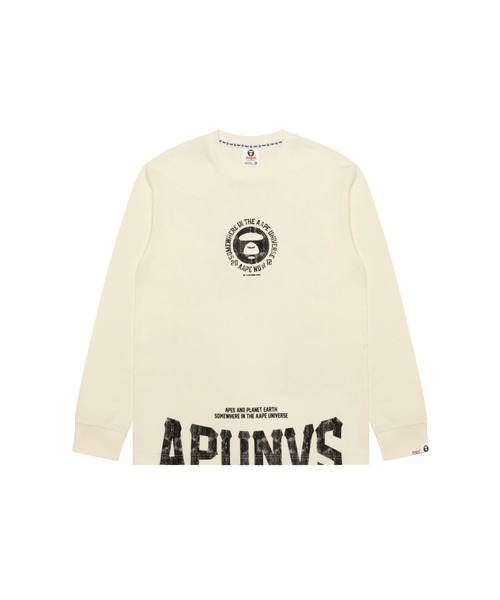 AAPE BY A BATHING APE(エーエイプバイアベイシングエイプ)の「AAPE BASIC LONG SLEEVE TEE(Tシャツ/カットソー・メンズ・ブラック/アイボリー・LARGE/MEDIUM/XX-LARGE/X-LARGE/SMALL)」の1枚目の写真
