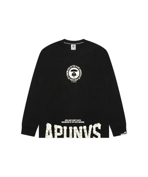 AAPE BY A BATHING APE(エーエイプバイアベイシングエイプ)の「AAPE BASIC LONG SLEEVE TEE(Tシャツ/カットソー・メンズ・ブラック/アイボリー・LARGE/MEDIUM/XX-LARGE/X-LARGE/SMALL)」の2枚目の写真