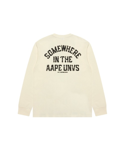 AAPE BY A BATHING APE(エーエイプバイアベイシングエイプ)の「AAPE BASIC LONG SLEEVE TEE(Tシャツ/カットソー・メンズ・ブラック/アイボリー・LARGE/MEDIUM/XX-LARGE/X-LARGE/SMALL)」の3枚目の写真