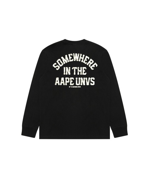 AAPE BY A BATHING APE(エーエイプバイアベイシングエイプ)の「AAPE BASIC LONG SLEEVE TEE(Tシャツ/カットソー・メンズ・ブラック/アイボリー・LARGE/MEDIUM/XX-LARGE/X-LARGE/SMALL)」の7枚目の写真