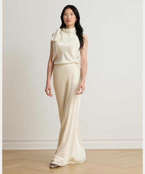 LAUREN RALPH LAUREN(ローレン ラルフ ローレン)の「サテン シャルムーズ マキシスカート(スカート・レディース・ナチュラル・0/6/4/2/00)」の1枚目の写真