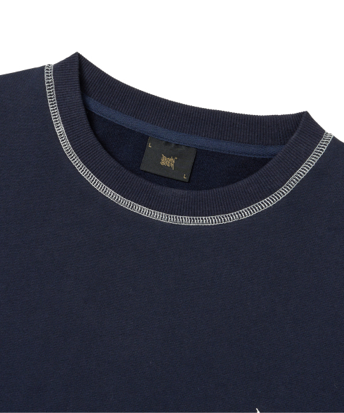 BROWNBREATH（ブラウンブレス）の「TAG APPLIQUE CREWNECK - NAVY（スウェット・レディース・その他・S/M/L/XL）」の3枚目の写真