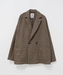 J2202 TWEEDY COTTON チェックダブルジャケット